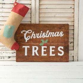 Christmas Trees Wooden Wall Sign