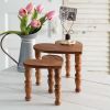 Set of Two Tabletop Heart Stools - Natural