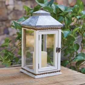 Rustic Cottage Wood and Metal Lantern - Farmhouse Decor and Outdoor Lighting