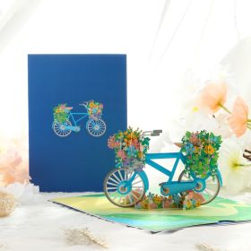 1pc Flower Bicycle Pop Up Card; 3D Spring Flower Bike Greeting Card For Anniversary; Mothers Day; Valentines Day; Thinking Of You; Thank You; Wedding;