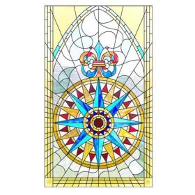 European Style Decorative Privacy Window Film Stained Static Window Decal No Glue Church Window Films,15x47 inch