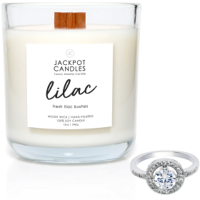 Jackpot Candles Lilac Candle with Ring Inside (Surprise Jewelry Valued at $15 to $5,000) Ring Size 7