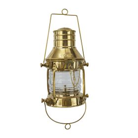 DecMode Gold Brass Decorative Candle Lantern with Handle