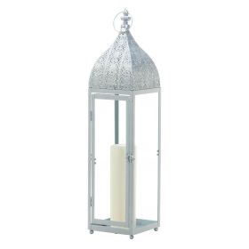 Large Silver Moroccan Style Lantern