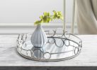 SILVER CIRCLES MIRRORED TRAY