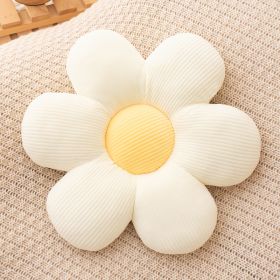 LiFlower Pillow,Flower Shaped Throw Pillow Butt Cushion Flower Floor Pillow,Seating Cushion (Color: White, size: L)