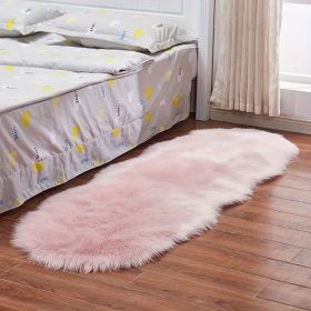 1pc, Wool Carpet Long Fur Carpet Indoor Bedroom Floor Mat 23.62*70.87inch Ripped Shape Acrylic 80% Polyester 20% Suede Fleece Bottom Long Fur Carpet (Color: Pink, size: 23.62*70.87inch)